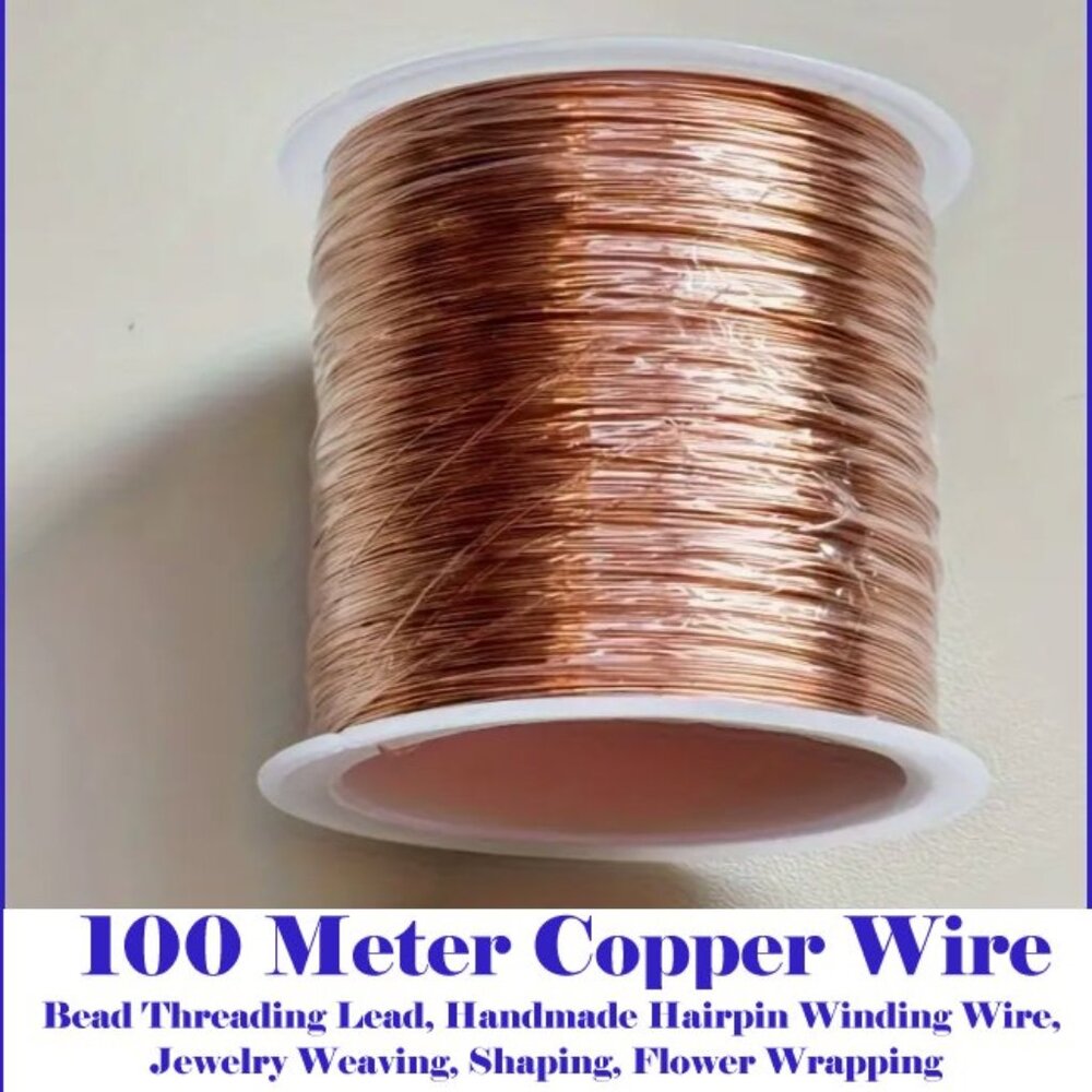 1pc 100 Meter Copper Wire,  28 gauge - .3mm,   DIY Bead Threading